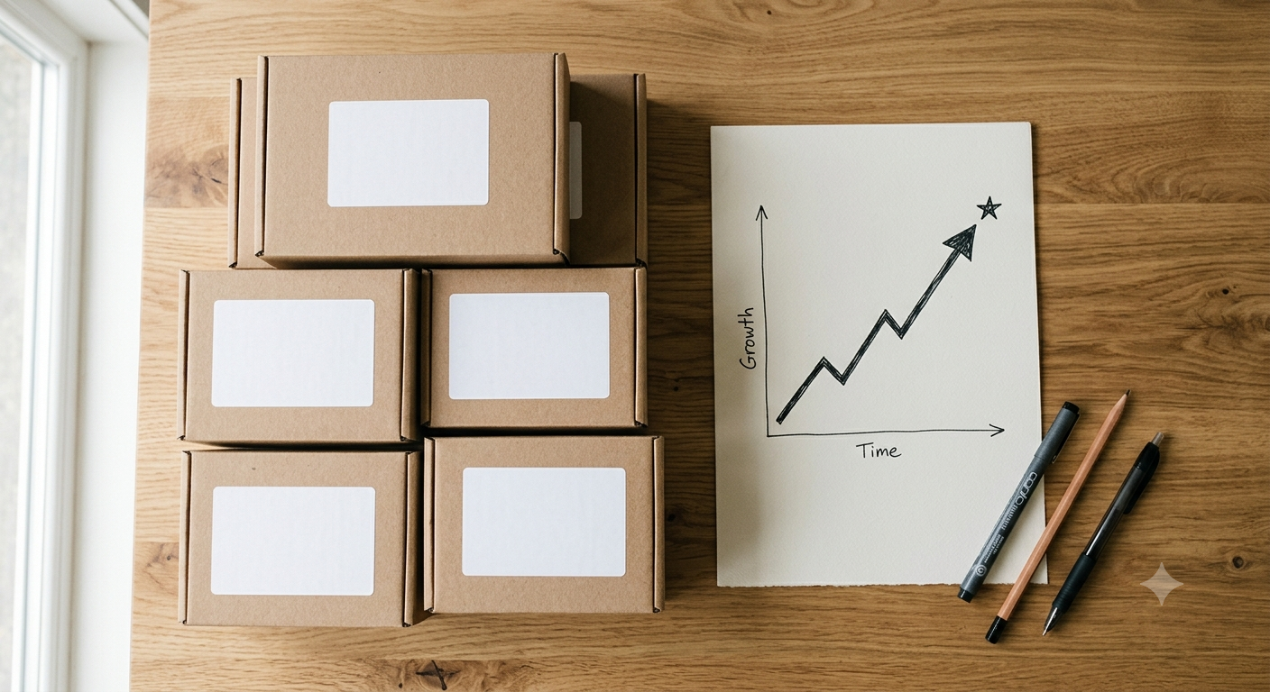 Staircase infographic showing the path from quality to business growth